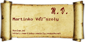 Martinko Vászoly névjegykártya